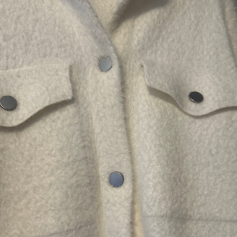 Rachel Zoe White Teddy Jacket with Snap Front - Picture 5 of 8